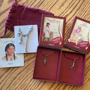 American Girl Charms, new in original packaging (3) charms and bracelet.